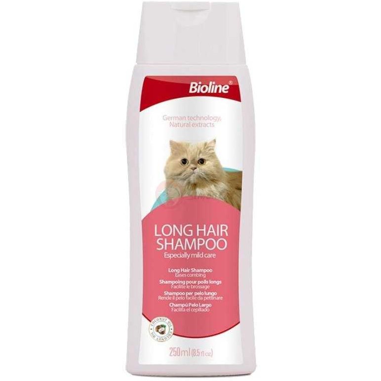 شامپو گربه بایولاین مخصوص گربه مو بلند با عصاره نارگیل BIOLINE Long Hair 